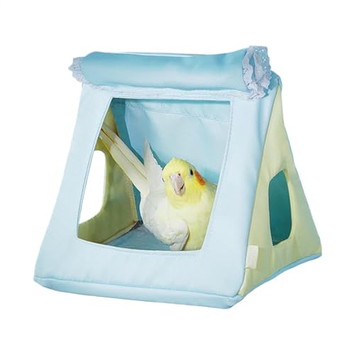 Parakeet Nest, Cozy Hammock Toy Bird Cages, Four Seasons Parrot House Small Birds, Comfortable Hanging Shelter for Home, Pet Room, Bedroom, Café, Soft Cloth, 17x16x15cm von Nkmujil