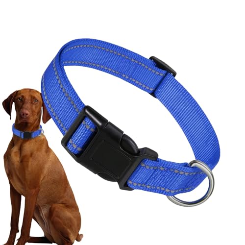 Reflektierendes Halsband für Haustiere – Reflektierendes Nylon-Schnalle, verstellbares Komforthalsband, Nylon-Schnalle, Hundehalsband für verschiedene Hunde, große Katzen von Nkmujil