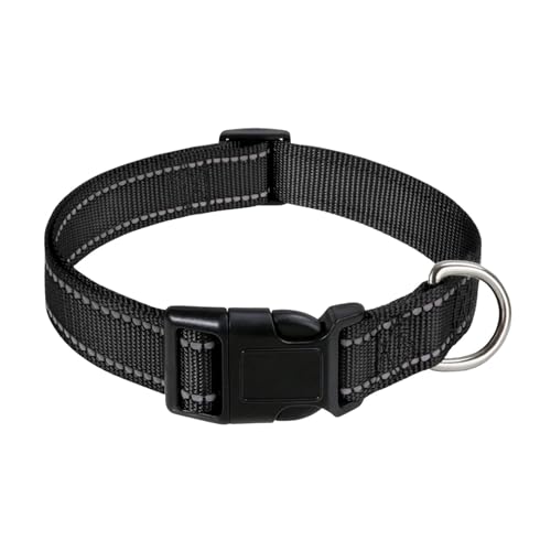 Reflektierendes Hundehalsband, Komfort-Halsband für Hunde, Nylon, bequem, atmungsaktiv, bequem für große Katzen, kleine Hunde von Nkmujil