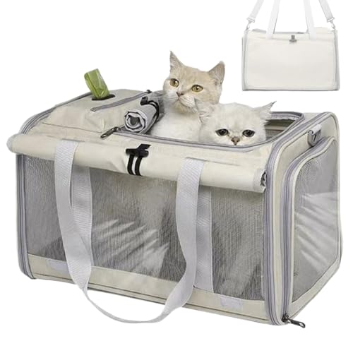 Transporttasche für Haustiere, Katzentransportbox, atmungsaktive Netz-Haustier-Tragetasche, Hundetragetasche, Schultergurt 45 x 29 x 29 cm für von Nkmujil