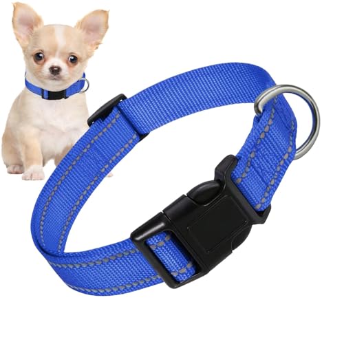 Verstellbares Welpenhalsband – Atmungsaktives Nylon-Haustierhalsband | Hundehalsband aus Nylon, Komforthalsband für Hunde, atmungsaktiv, bequem für große Katze, kleine Hunde von Nkmujil