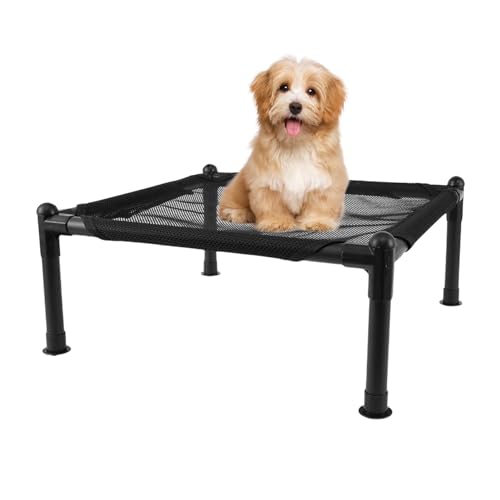 Nmkeqlos Elevated Dog Cot Bed, Outdoor Raised Pet Cot Cooling Mat, Raised Pet Bed, Dog Sofa Bed with Washable Breathable Mesh, Pet Bed Dogs Camping Bed for Small Dogs or Cats Indoor and Outdoor von Nmkeqlos