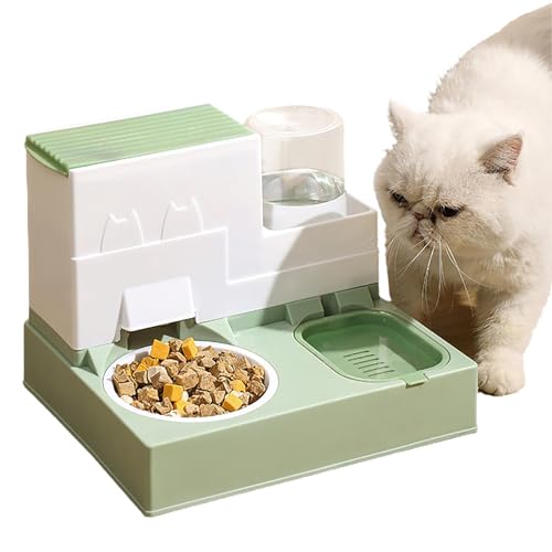 Nmkeqlos Katzenfutterspender Automatisch - Futternäpfe Hund Katze Wasserspender Automatisch - Haustier Trockenfutterspender Große Kapazität Futter- und Wasserspender für Kaninchen Katze von Nmkeqlos