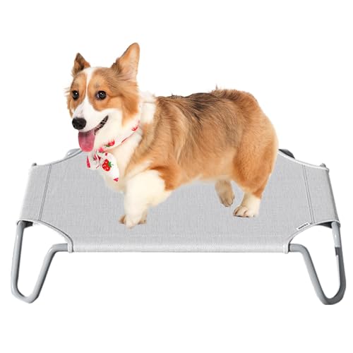 Nmkeqlos Kühlendes Hundebett, erhöhtes Hundebett | Haustier-Welpen-Schlafbett,Erhöhtes Kühlbett mit Metallrahmen, bequemes Kühlbett für Hunde von Nmkeqlos