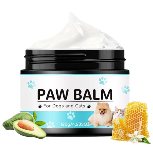 Nmkeqlos Pfotenbalsam, Fußpflegecreme für Haustiere - 120g Pfotencremebutter für Katzen und Hunde - Pfotenwachs für trockene Pfoten und Nase – lecksicherer, feuchtigkeitsspendender, natürlicher von Nmkeqlos