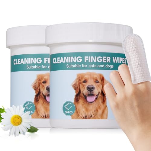 No Pawblems Natürliche Ohrentücher für Hunde und Katzen, bequemes Finger-Design, reinigt Ohrenschmalz, Schmutz und Schmutz, 100 Stück von No Pawblems