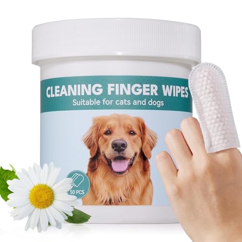 No Pawblems Natürliche Ohrentücher für Hunde und Katzen, bequemes Finger-Design, reinigt Ohrenschmalz, Schmutz und Schmutz, sanft, 50 Stück von No Pawblems