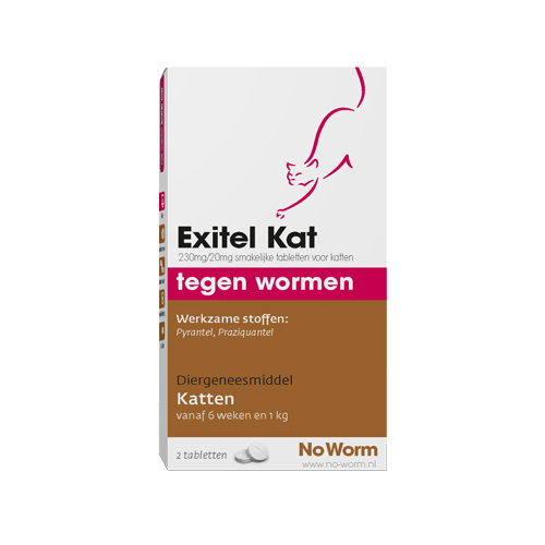 No Worm Exitel Katze - 2 Tabletten von No Worm