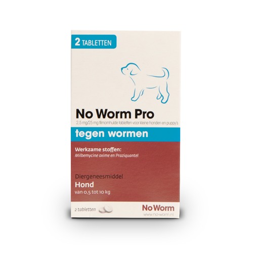 No Worm Pro Hond (kleiner Hund und Welpen) - S - 2 Tabletten von No Worm