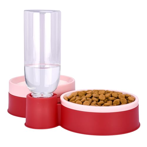 Wasserspender für Haustiere, mit 2 abnehmbaren Näpfen, Schwerkraft-Trinksystem für Katzen und Hunde, 30,5 x 17,8 x 20,3 cm, leicht zu reinigender Futterspender, kontinuierlicher Wasserfluss, kompaktes von Noa Store