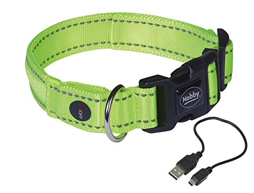 Nobby Halsband FLASH MESH, neon gelb, XS-S: L: 28-38 cm, B: 20 mm, 1 Stück von Nobby