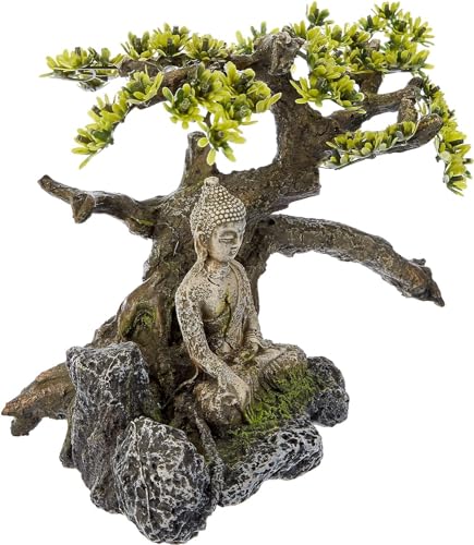 Nobby Aqua Ornaments BUDDHA mit Pflanzen, 32,5 x 16,5 x 21,0 cm, 1 Stück von Nobby