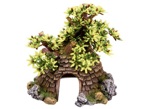 Nobby Aqua Ornaments HÄUSCHEN MIT BAUM, 17 x 14,5 x 17,5 cm, 1 Stück von Nobby