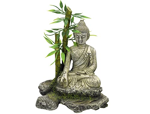 Nobby Aqua Ornaments ZEN STATUE MIT BAMBUS, 12 x 9 x 16 cm, 1 Stück von Nobby