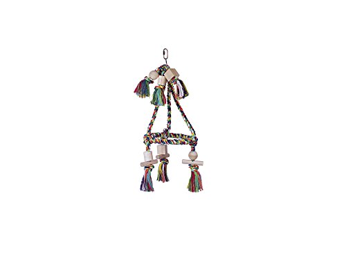 Nobby Cage Toy, Pyramide Baumwolle mit Holzblöcken bunt Ø 19 cm; 45 cm von Nobby