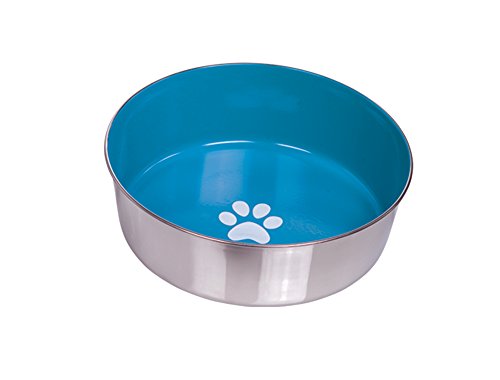 Nobby Edelstahlnapf HEAVY PAW, rutschfest, hellblau, 24,0 cm 2,70 ltr., 1 Stück von Nobby