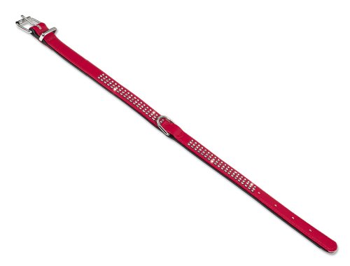 Nobby Halsband Crystal einreihig, rot 27 cm (18-23 cm), 12/14 mm, 1 Stück von Nobby