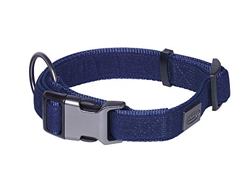 Nobby Halsband Linen Deluxe, blau L: 23-30 cm, B: 16 mm, 1 Stück von Nobby