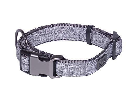 Nobby Halsband Linen Deluxe, grau L: 23-30 cm, B: 16 mm, 1 Stück von Nobby