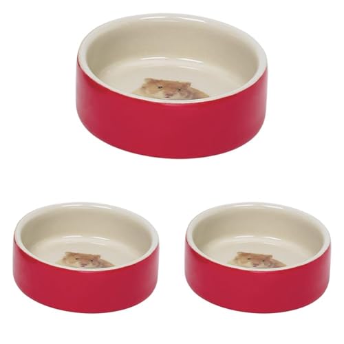 Nobby Hamster Keramikschale, rot Ø7,5 x 2,5 cm, 1 Stück (Packung mit 3) von Nobby