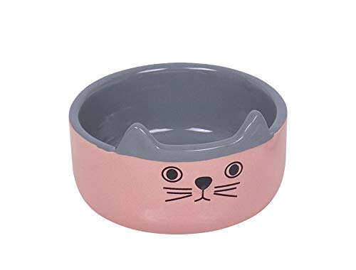 Nobby Katzen Keramik Napf Cat Face, pink Ø 13,0 x 4,0 cm, 0,16 l, 1 Stück von Nobby