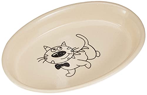 Nobby Katzen Keramik Schale oval, creme / beige, 17 x 11 x 2,5 cm von Nobby