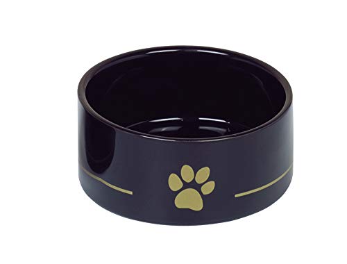 Nobby Keramik Napf Golden Paw, schwarz Ø 15 x 6 cm, 0,55 l, 1 Stück von Nobby