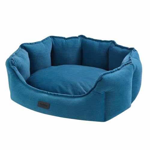 Nobby Komfort Bett oval Cordo blau 55 x 50 x 21 cm von Nobby