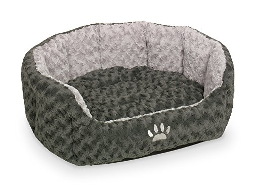 Nobby Komfort Bett oval "SEOLI" dunkelgrau / hellgrau L x B x H: 45 x 40 x 19 cm von Nobby