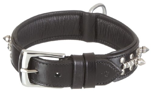 Nobby Leder Halsband DELGADO, schwarz 45 cm (38-43 cm), 30 mm, 1 Stück von Nobby