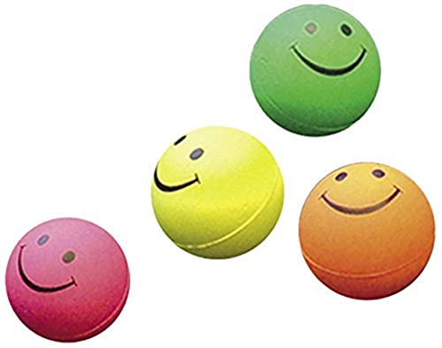 Nobby Moosgummi Smiley Bälle sortiert 4,7 cm; 4er Netz von Nobby