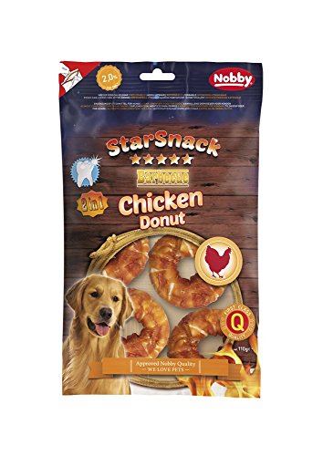 Nobby STARSNACK Barbecue Chicken Donut für alle Hunde, ca. Ø 5 cm, 1 Tüte je 5 Stück (1 x ca. 110 g) von Nobby