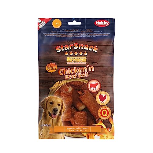 Nobby StarSnack Barbecue Chicken´n Beef Roll 1 Packung (1 x 180 g) von Nobby