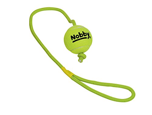 Nobby Tennisball mit Wurfschlaufe, M 6,5 cm, Seil 70 cm, 1 Stück von Nobby