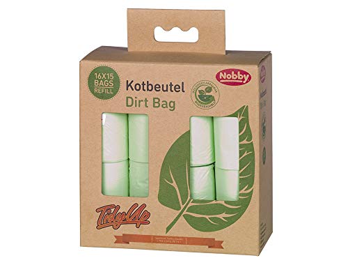 Nobby TidyUp Kotbeutel biologisch abbaubar grün 16 Rollen á 15 Beutel von Nobby