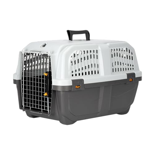 TRIXIE Transportbox Skudo – S: 40 × 39 × 60 cm, IATA-konforme Transportbox für Hunde & Katzen ideal für Reisen mit Auto oder Flugzeug, robuste Reisebox aus Kunststoff mit Schnappverschlüssen – 39741 von TRIXIE