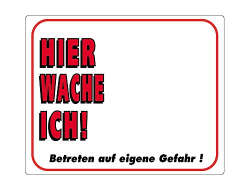 Nobby Warntafel "Hier wache ich!" gelb 12 x 3,5 cm von Nobby