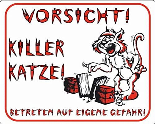 Nobby Warntafel "Vorsicht! Killer Katze" gelb 12 x 3,5 cm von Nobby