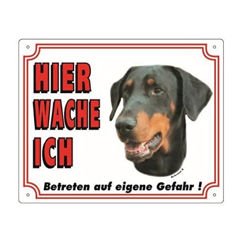 Warntafel Dobermann gelb 12 x 3,5 cm von Nobby