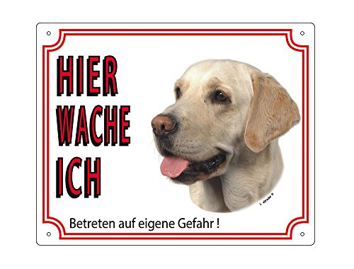 Warntafel Labrador hell gelb 12 x 3,5 cm von Nobby