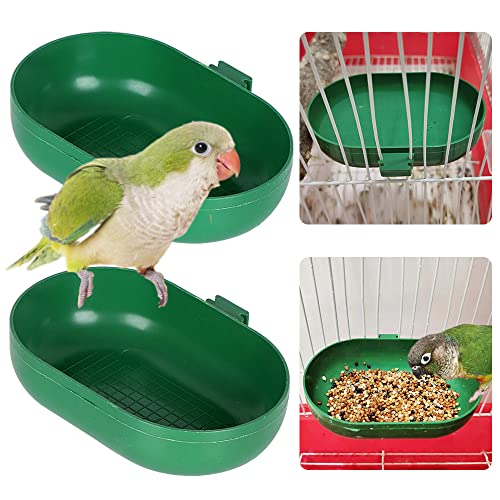 Nobgum Vogelbadewannen-Futterspender für Vögel, Vogelkäfig, zum Aufhängen, Spielzeug, Wasserdusche, für Papageien, Sittiche, Nymphensittiche, Wellensittiche, Käfigzubehör, 2 Stück von Nobgum