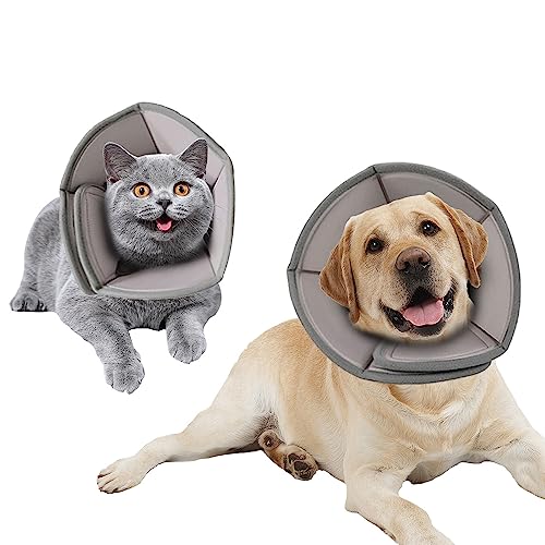 Haustierkegel für kleine Hunde und Katzen, Katzen-Kegelhalsband, weich, um das Lecken zu stoppen, extra weiche Hundekegel-Alternative nach Operationen,43.2 cm, Genesungskegel (XL) von Noble Hydric