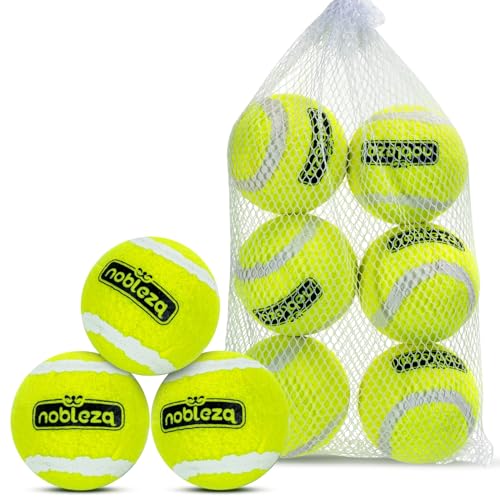 Nobelza Hundeball, 6 Stück Hundespielzeug Ball, Bouncy und Durable Hundespielzeug Tennisbälle mit Mesh Tragetasche für Aggressive Kauer Kleine Mittelgroße Große Hunde, Ø 6,35cm von Nobleza