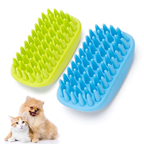 Nobleza 2 PCS Hundebürste Kurzhaar, Soft Gummistriegel für Hunde & Katzen mit Massageeffekt, Hunde Badebürste, Innovative Hundebürste für schonende Fellpflege von Nobleza