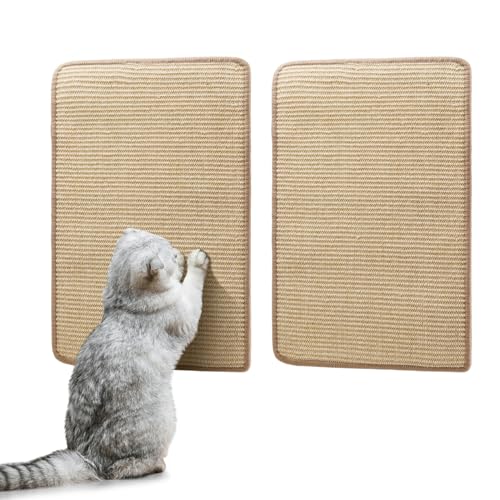 Nobleza 2 Stück Kratzmatte Katze, Sisal Kratzbretter Katzen, Kratzbretter Katze Wand, Katzenkratzbretter Kratzmatte für Schützt Teppiche Wand und Sofas 42 X 32CM von Nobleza