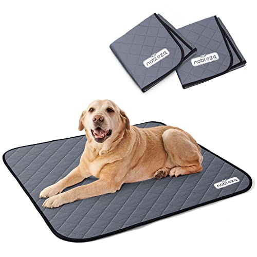 Nobleza 2X Welpenunterlage Waschbar, Trainingseinlagen für Hunde, Wiederverwendbar, Schnell Absorbierend Matten mit Wasserdichter Rutschfester Unterseite, Größe L (81 x 72cm) von Nobleza