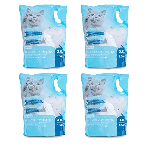 Nobleza - 4 x 3.8L Arena para Gatos de sílice Camada para gatitos de Gel de Diamante Absorbente， Cómodo Biodegradable von Nobleza