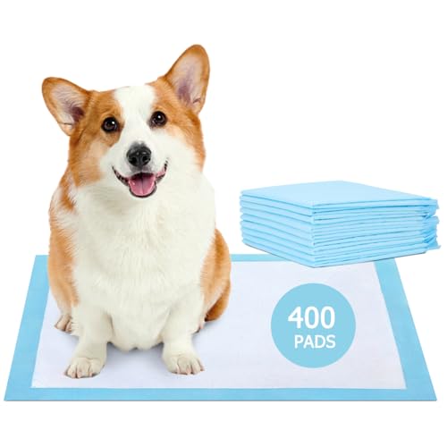 Nobleza 400 Stück Trainingspads für Hunde Ultra saugfähige Hunde Trainingsunterlagen Welpenunterlage Welpen Toilettenmatte, 60*60cm, Packung mit 400 Stück von Nobleza