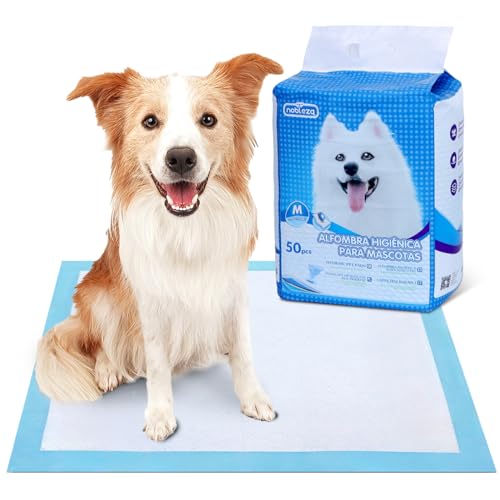 Nobleza 50pz Ultra saugfähige Hunde Trainingsunterlagen Welpenunterlage Welpen Toilettenmatte, 60 * 60cm von Nobleza