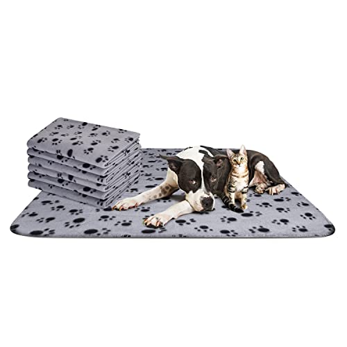 Nobleza - 6 x Hundedecke Weiche Fleecedecke Waschbare Deck für Haustier Hunde Katzen Welpen Weiche Warme Matte, Grau, 160 * 100cm von Nobleza